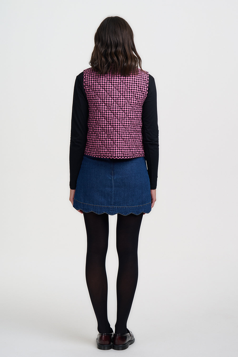 Chaleco SUGARHILL Vander Reversible Rose Gingham — vista 6