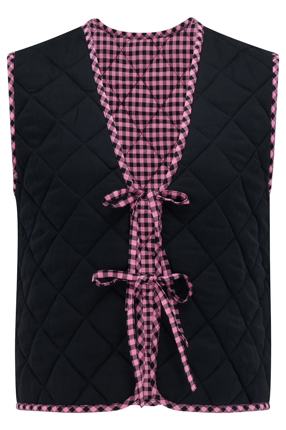 Chaleco SUGARHILL Vander Reversible Rose Gingham — vista 8