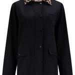 Chaqueta SUGARHILL Raye Black Leopard Collar — vista frontal del producto