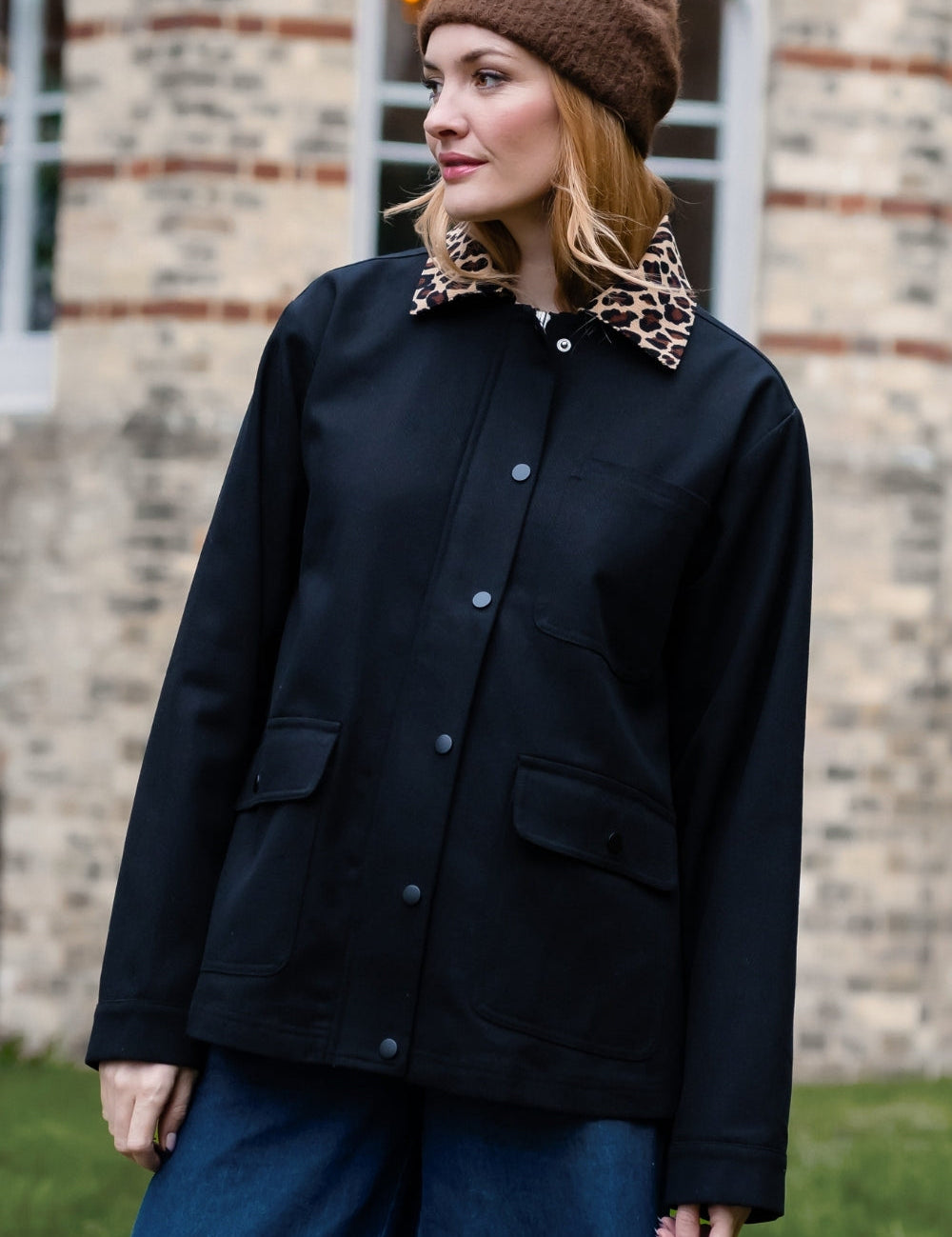 Chaqueta SUGARHILL Raye Black Leopard Collar — vista 2