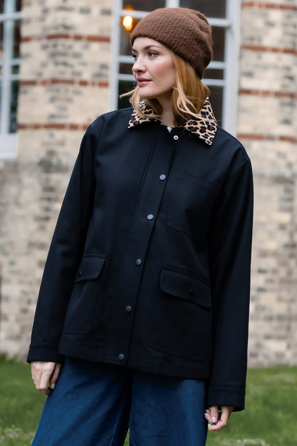 Chaqueta SUGARHILL Raye Black Leopard Collar — vista 2