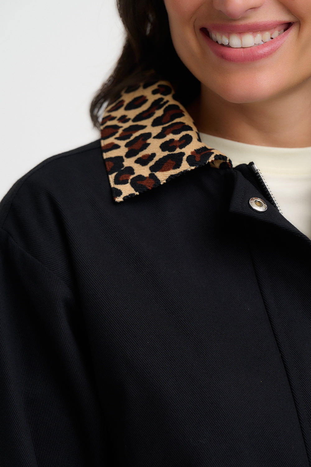 Chaqueta SUGARHILL Raye Black Leopard Collar — vista 4