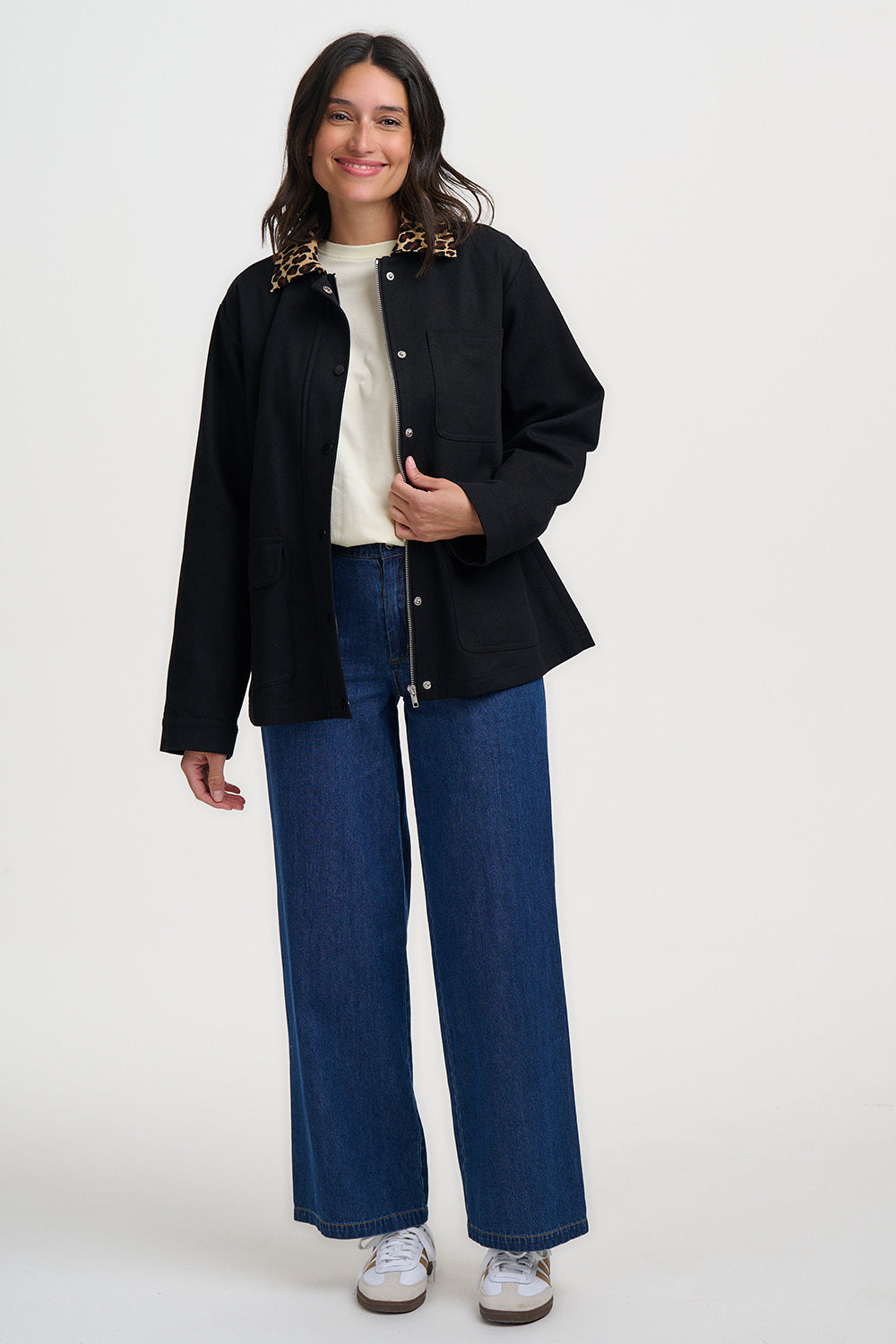 Chaqueta SUGARHILL Raye Black Leopard Collar — vista 5