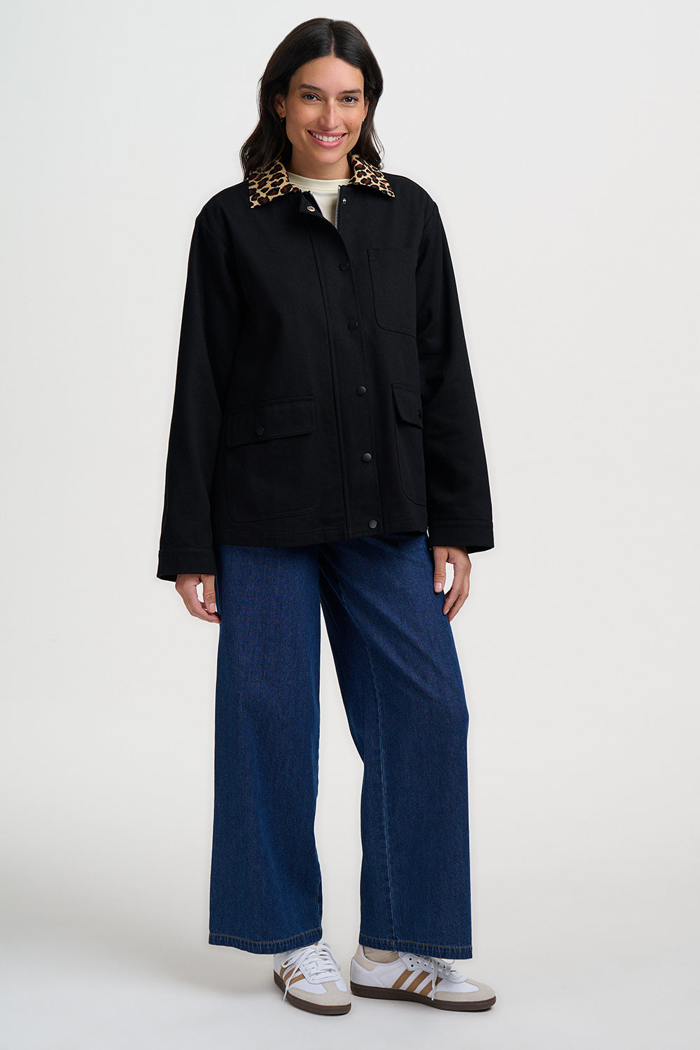Chaqueta SUGARHILL Raye Black Leopard Collar — vista 7