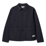 MERZ B SCHWANEN Kurz geschnittene Worker-Baumwoll-Twill-Jacke Anthrazit