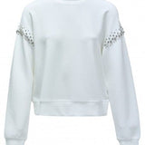 SALSA JEANS Sweatshirt mit weißen Strasssteinen