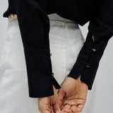 SALSA JEANS Half Placket Black Shirt 