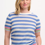 Suéter SUGARHILL Arden Blue Off-White Rainbow Tipping