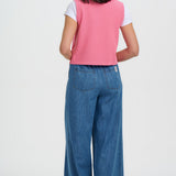 Chaleco SUGARHILL Zina Pink, Red Tipping