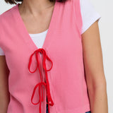Chaleco SUGARHILL Zina Pink, Red Tipping