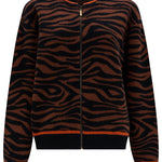 Chaqueta de punto SUGARHILL Solana Brown Black Tiger — vista frontal del producto