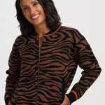 Chaqueta de punto SUGARHILL Solana Brown Black Tiger — vista 4