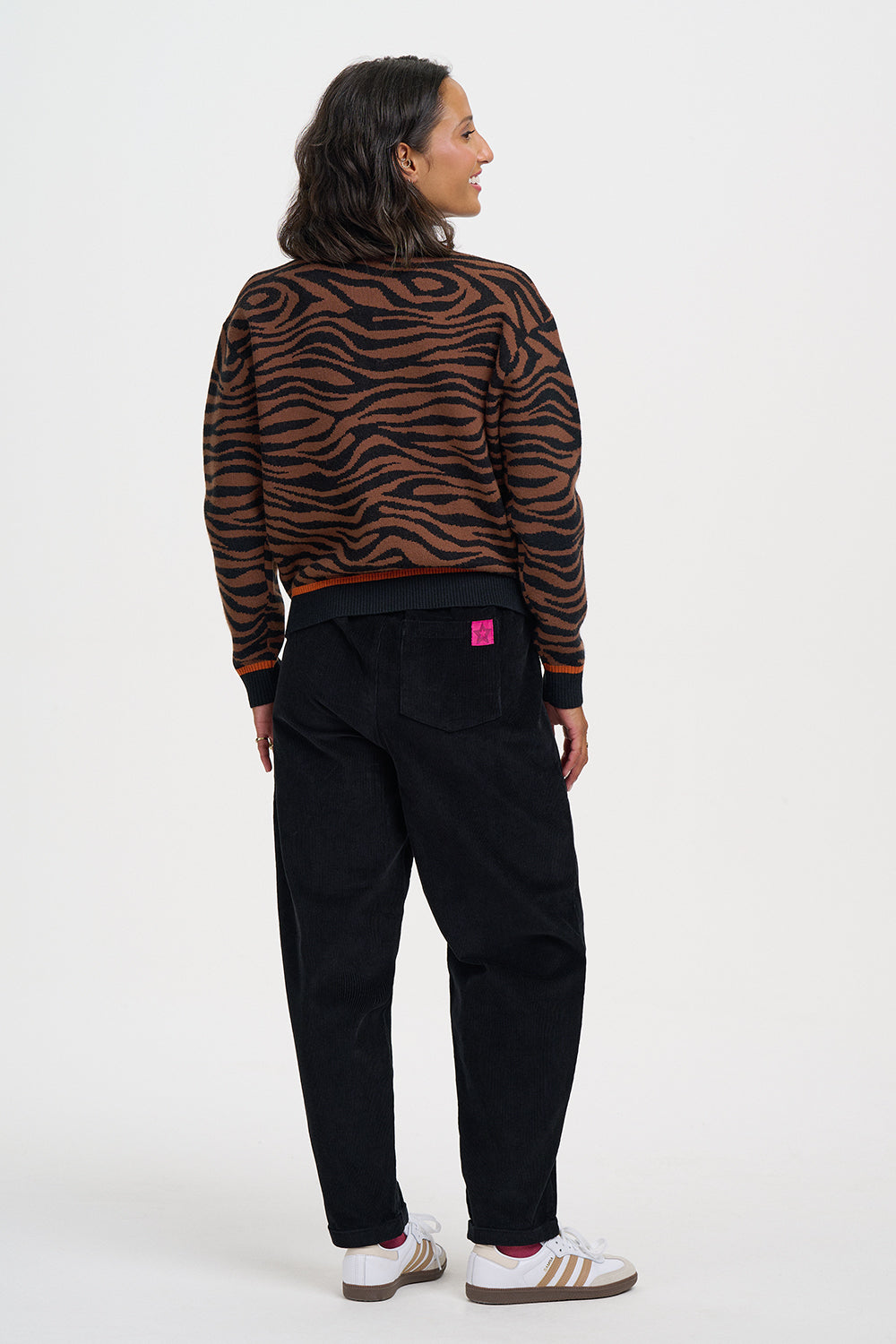 Chaqueta de punto SUGARHILL Solana Brown Black Tiger — vista 6