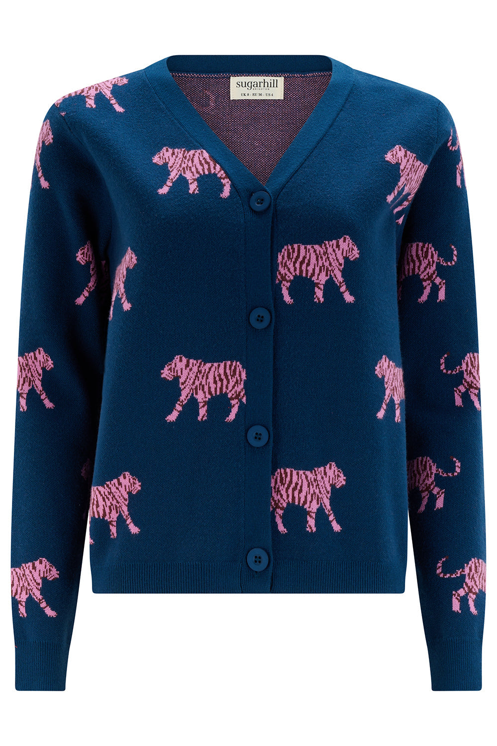 Cárdigan SUGARHILL Jennifer Teal Tiger — vista frontal del producto