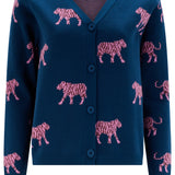 Cárdigan SUGARHILL Jennifer Teal Tiger — vista frontal del producto
