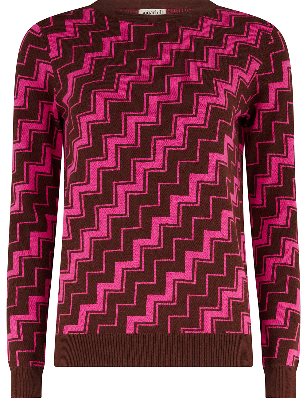 Jersey SUGARHILL Rowena Berry Diagonal Stripe — vista frontal del producto