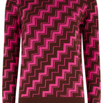 Jersey SUGARHILL Rowena Berry Diagonal Stripe — vista frontal del producto