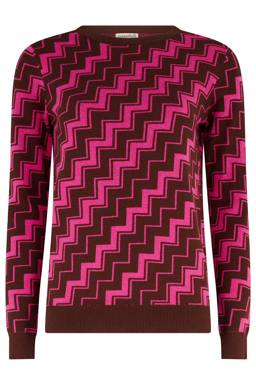 Jersey SUGARHILL Rowena Berry Diagonal Stripe — vista frontal del producto
