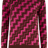 Jersey SUGARHILL Rowena Berry Diagonal Stripe — vista frontal del producto