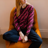 Jersey SUGARHILL Rowena Berry Diagonal Stripe — vista 2