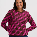 Jersey SUGARHILL Rowena Berry Diagonal Stripe — vista 3