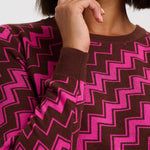 Jersey SUGARHILL Rowena Berry Diagonal Stripe — vista 4