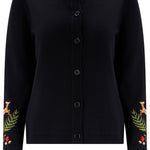 Cárdigan SUGARHILL Kamila Black Woodland Embroidery — vista frontal del producto