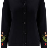 Cárdigan SUGARHILL Kamila Black Woodland Embroidery — vista frontal del producto