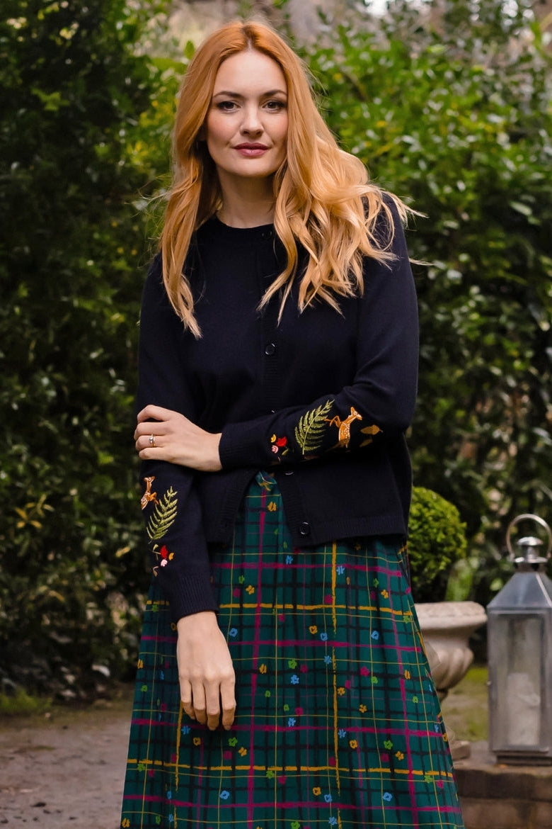 Cárdigan SUGARHILL Kamila Black Woodland Embroidery — vista 2