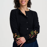 Cárdigan SUGARHILL Kamila Black Woodland Embroidery — vista 3