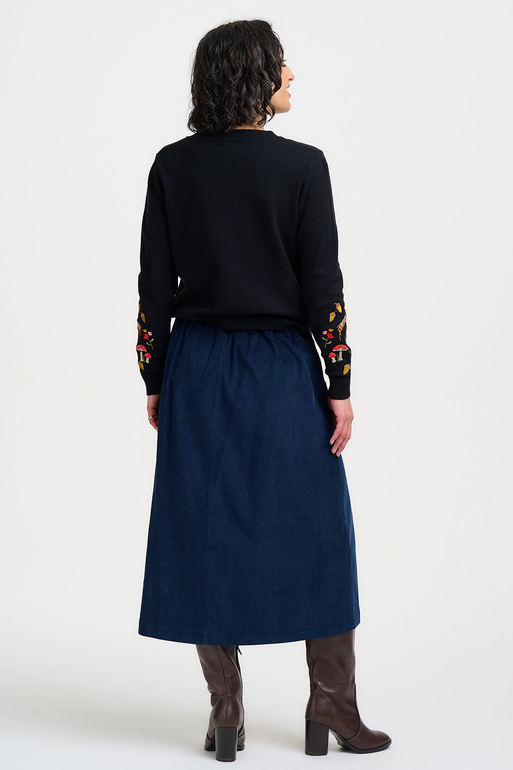 Cárdigan SUGARHILL Kamila Black Woodland Embroidery — vista 6