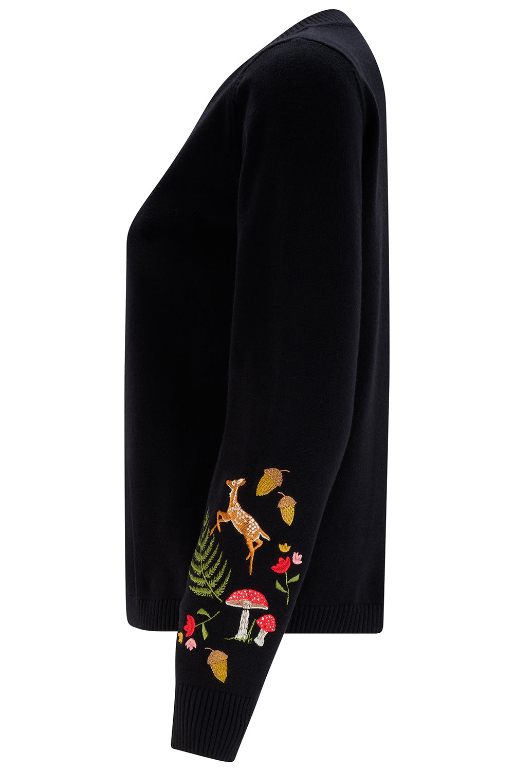 Cárdigan SUGARHILL Kamila Black Woodland Embroidery — vista 7