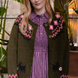 Cárdigan SUGARHILL Olana Olive Goat Fairisle — vista 2