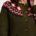 Cárdigan SUGARHILL Olana Olive Goat Fairisle — vista 4