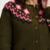 Cárdigan SUGARHILL Olana Olive Goat Fairisle — vista 4