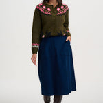 Cárdigan SUGARHILL Olana Olive Goat Fairisle — vista 5