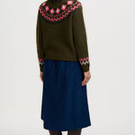 Cárdigan SUGARHILL Olana Olive Goat Fairisle — vista 6