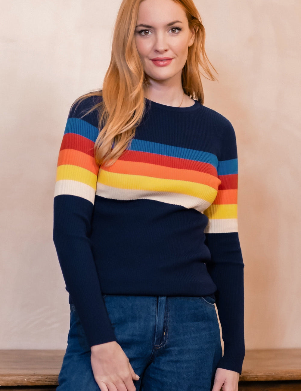 Jersey SUGARHILL Cayla Navy Ombre Stripe — vista 2