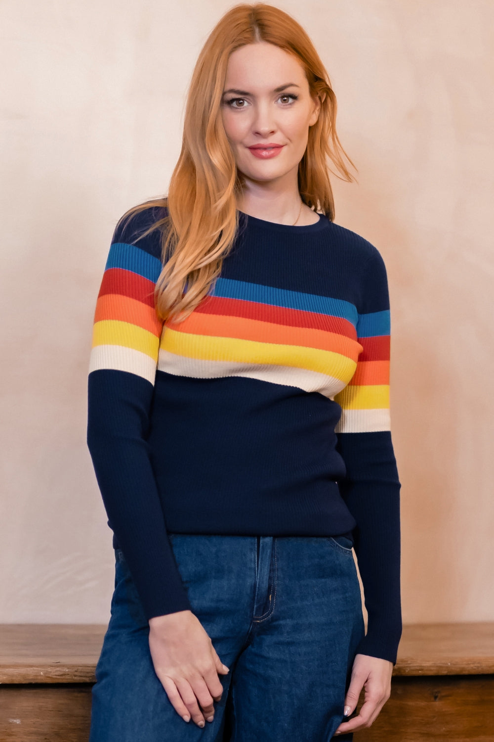 Jersey SUGARHILL Cayla Navy Ombre Stripe — vista 2