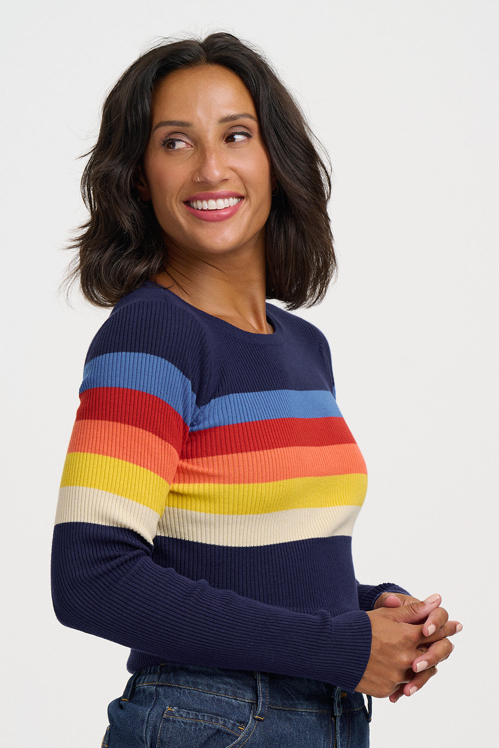 Jersey SUGARHILL Cayla Navy Ombre Stripe — vista 3
