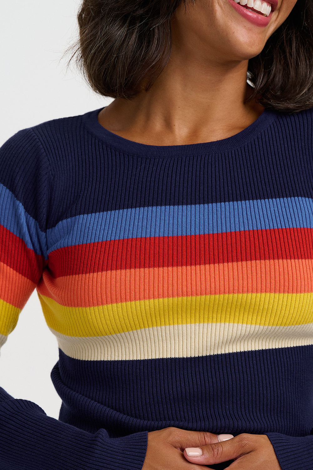 Jersey SUGARHILL Cayla Navy Ombre Stripe — vista 4
