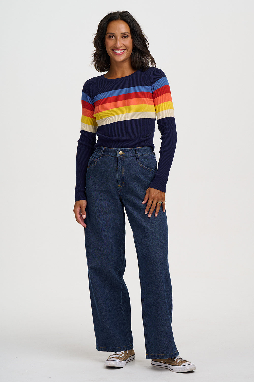Jersey SUGARHILL Cayla Navy Ombre Stripe — vista 5