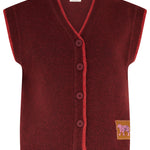 Chaleco de punto SUGARHILL Amber Burgundy Red — vista frontal del producto