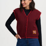 Chaleco de punto SUGARHILL Amber Burgundy Red — vista 2