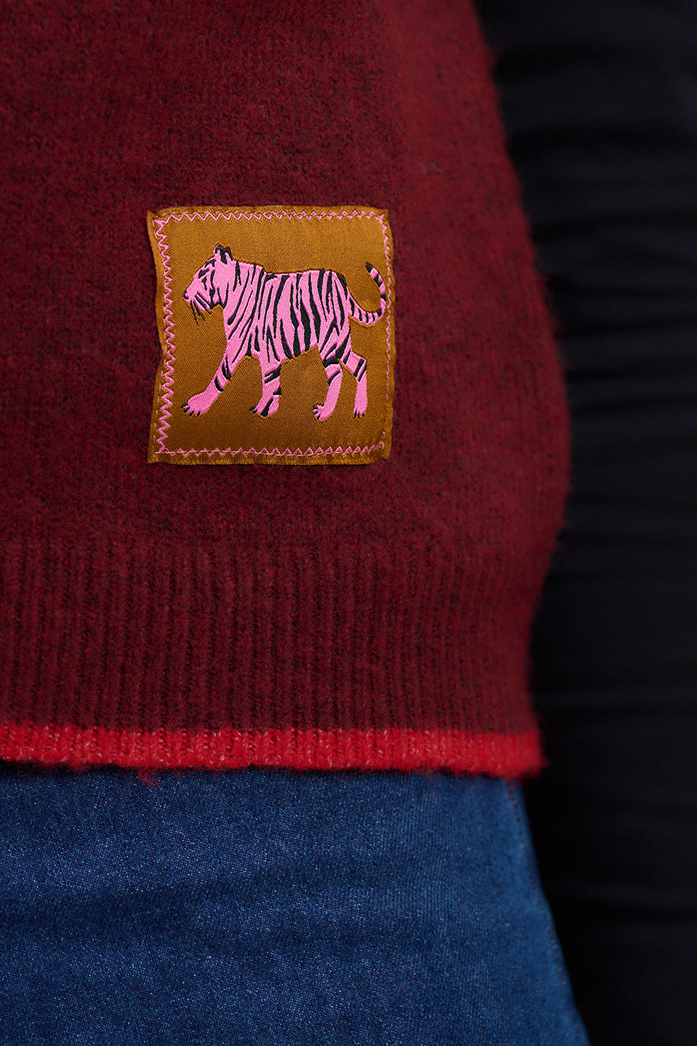 Chaleco de punto SUGARHILL Amber Burgundy Red — vista 3