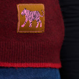 Chaleco de punto SUGARHILL Amber Burgundy Red — vista 3