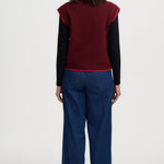 Chaleco de punto SUGARHILL Amber Burgundy Red — vista 5