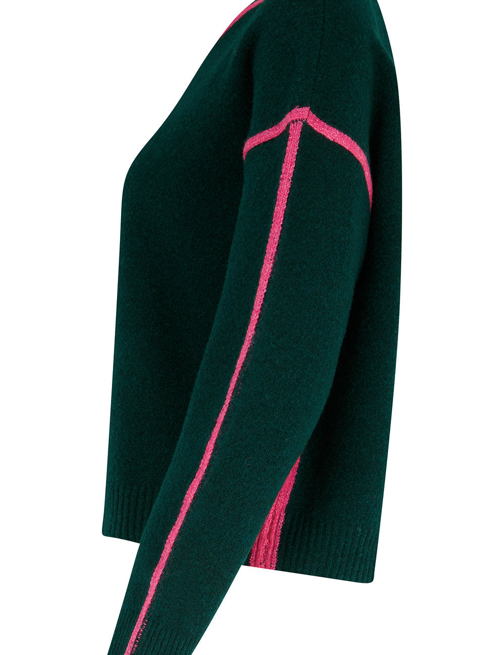 Jersey SUGARHILL Rozalia Jade Green Pink Trim — vista frontal del producto