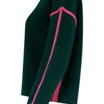 Jersey SUGARHILL Rozalia Jade Green Pink Trim — vista frontal del producto