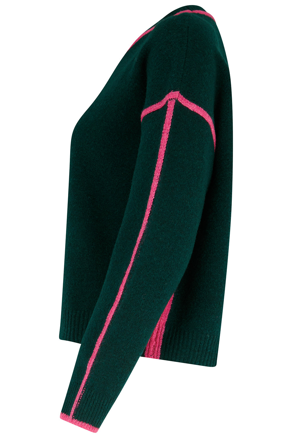 Jersey SUGARHILL Rozalia Jade Green Pink Trim — vista frontal del producto